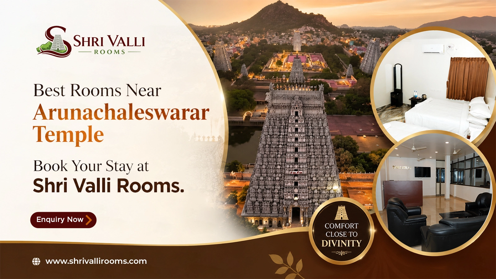 Best Rooms Near Arunachaleswarar Temple – Book Your Stay at Shri Valli Rooms