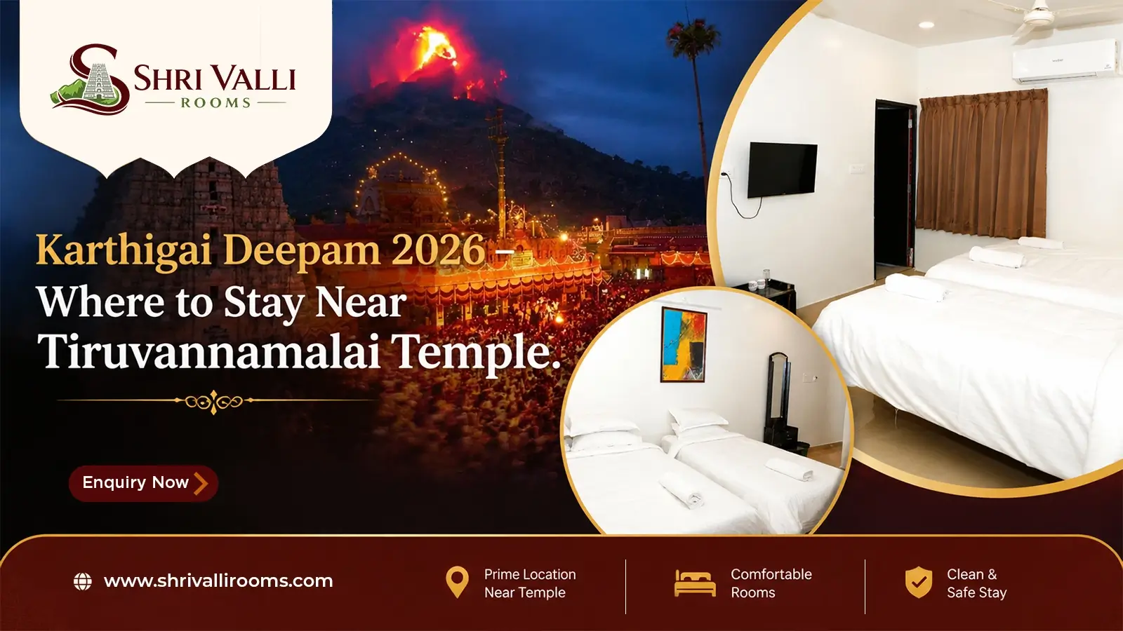 Karthigai Deepam 2026 – Where to Stay Near Tiruvannamalai Temple